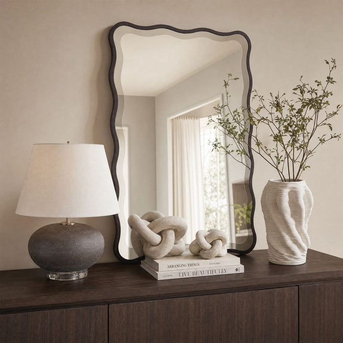 Uttermost Aneta Scalloped Dark Bronze Wall Mirror