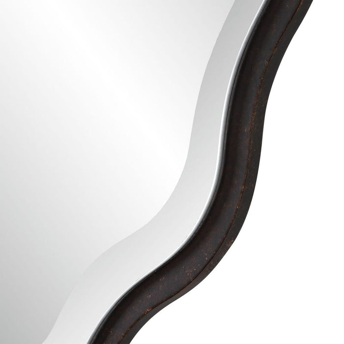 Uttermost Aneta Dark Bronze Scalloped Oval Wall Mirror