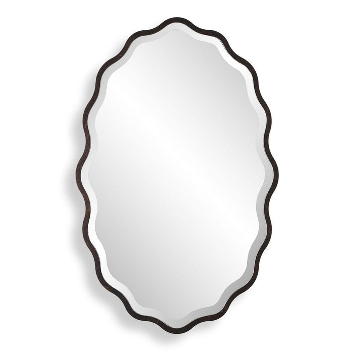 Uttermost Aneta Dark Bronze Scalloped Oval Wall Mirror