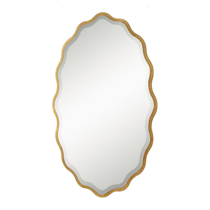 Uttermost Aneta Antique Gold Scalloped Oval Wall Mirror