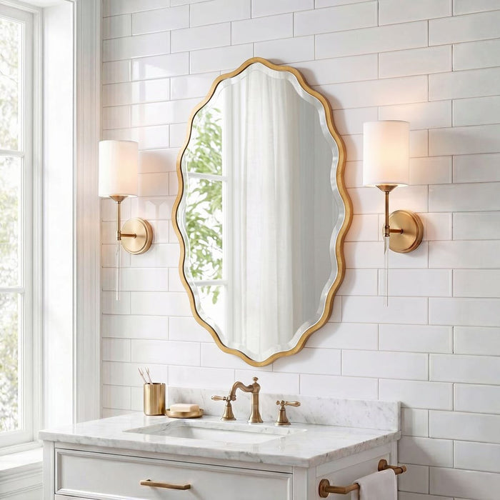 Uttermost Aneta Antique Gold Scalloped Oval Wall Mirror