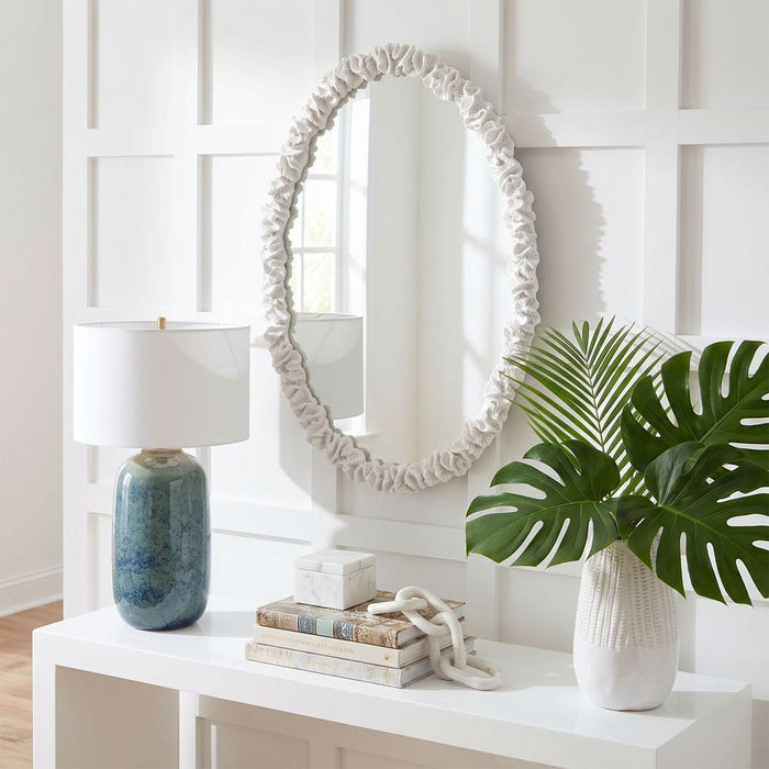 Uttermost Coral Reef White Oval Wall Mirror