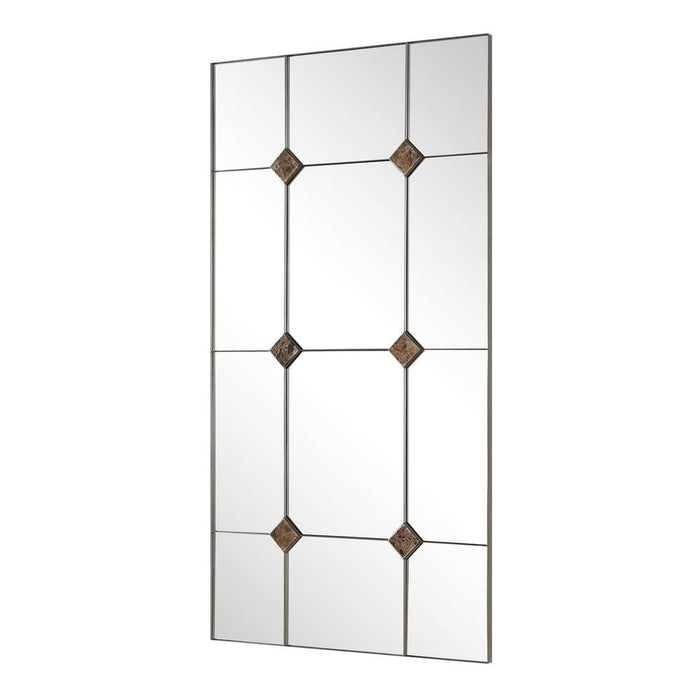 Uttermost Angelo Grid Bronze Full Length Wall Mirror