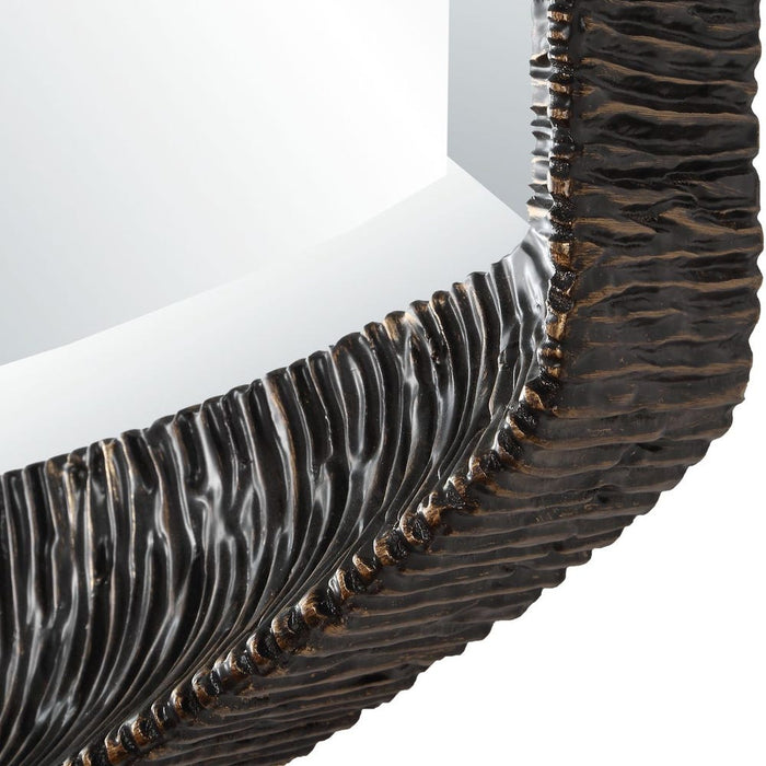 Uttermost Aurelia Ridge Sculptural Bronze Wall Mirror