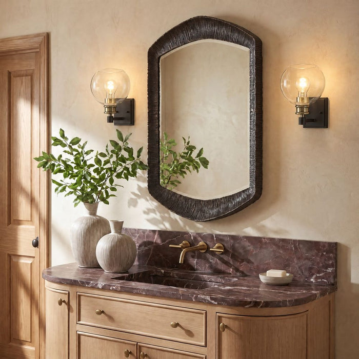 Uttermost Aurelia Ridge Sculptural Bronze Wall Mirror