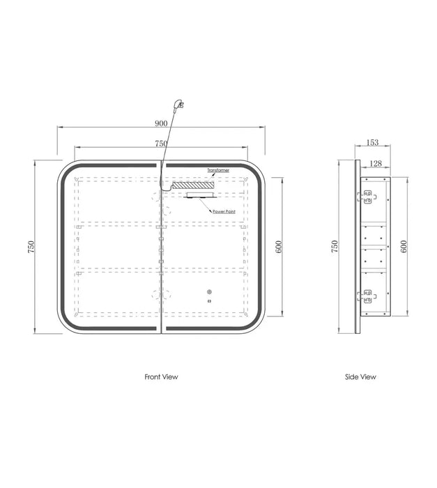 Lucy Woodland Oak LED Shaving Cabinet 2-door