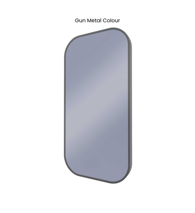 Ace Curved Corners Gun Metal Backlit LED Mirror