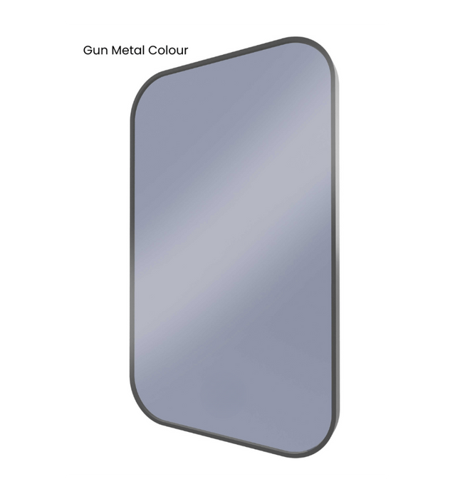 Ace Curved Corners Gun Metal Backlit LED Mirror