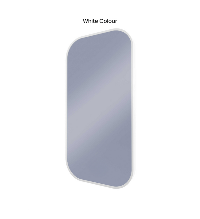 Ace Curved Corners Matt White Backlit LED Mirror