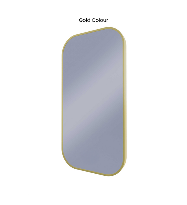 Ace Curved Corners Gold Backlit LED Mirror