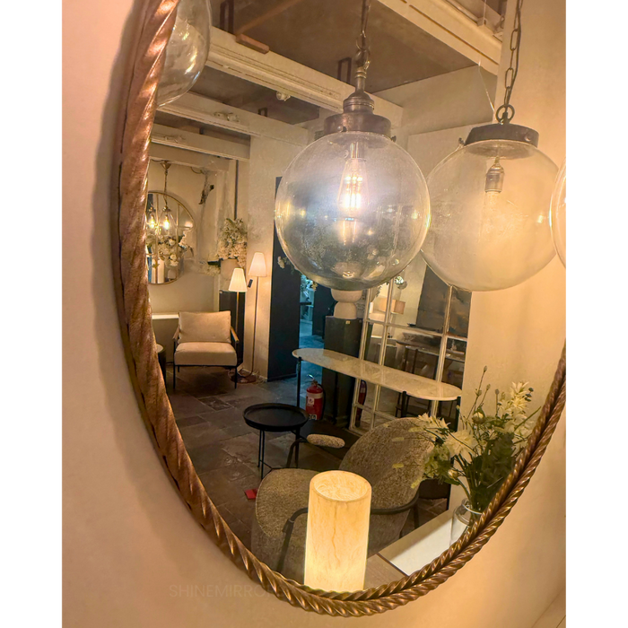 Paula Round Gold Wall Mirror