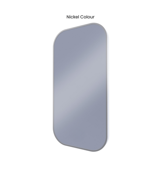 Ace Curved Corners Brushed Nickel Backlit LED Mirror
