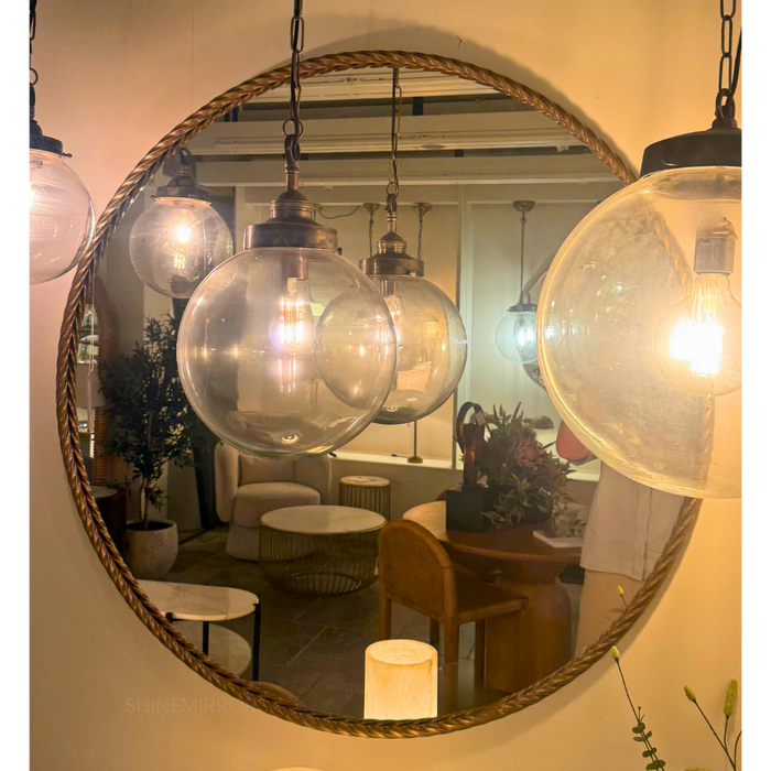 Paula Round Gold Wall Mirror