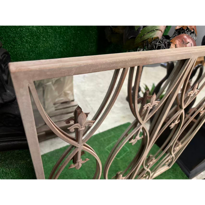 Ehrald Vintage Iron Windowpane Outdoor Wall Mirror