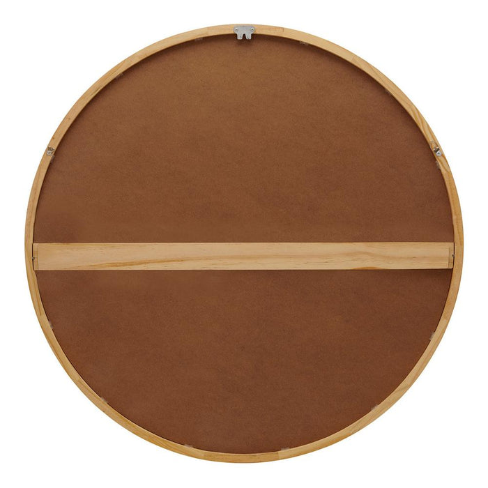 Tisha Dark Wood Round Wall Mirror