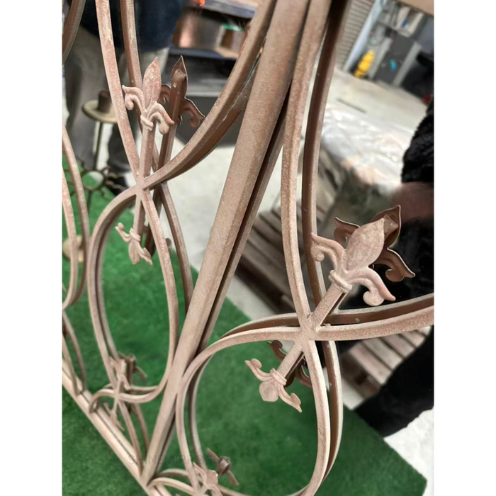 Ehrald Vintage Iron Windowpane Outdoor Wall Mirror