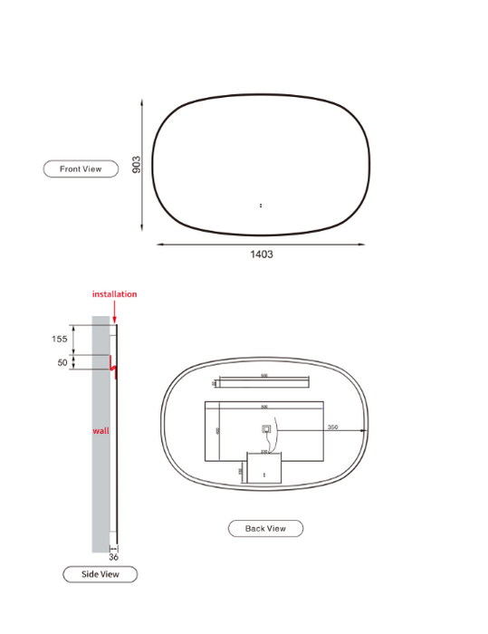 Valerie Horizontal Backlit LED Bathroom Mirror- Framed Options