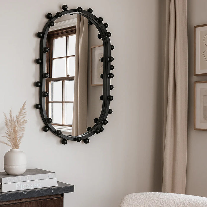 Monique Black Oval Wall Mirror