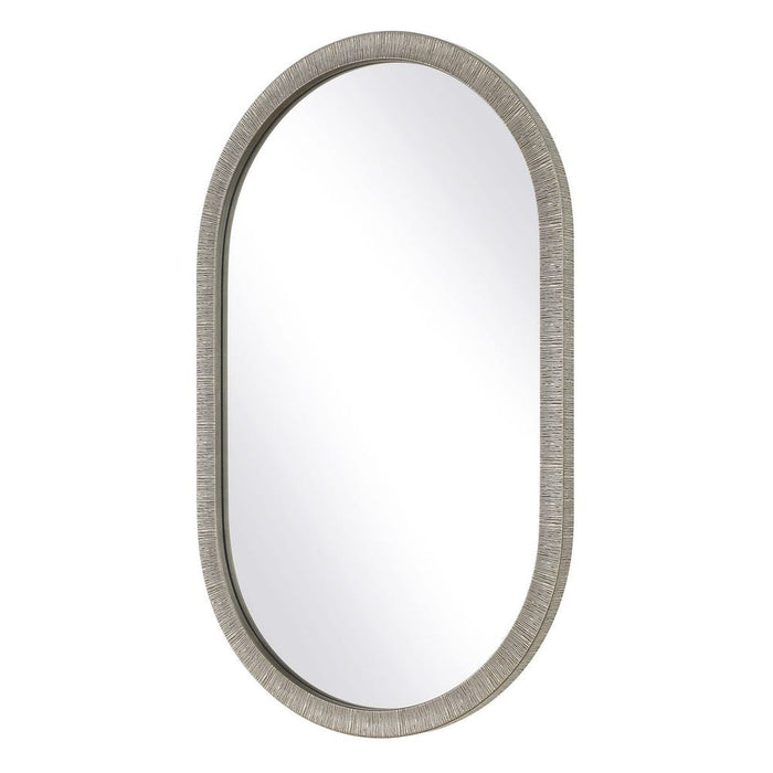 Kerrie Pill-shaped Silver Wall Mirror