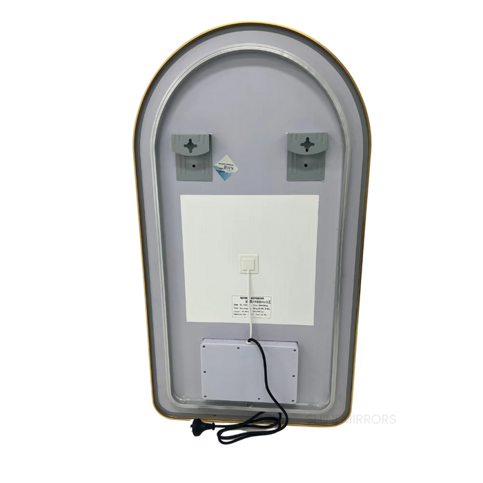 Abby Arched Black Framed Backlit LED Bathroom Mirror