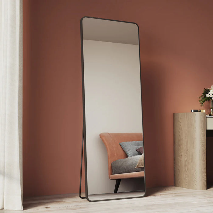 Absidy Full-Length Floor Standing Black Wall Mirror