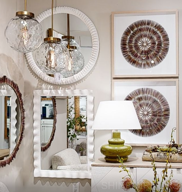 Uttermost Akiko White Round Wall Mirror