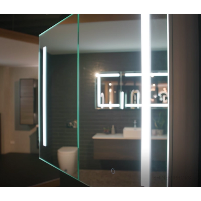 Amber Two-Door Frontlit LED Bathroom Mirror Cabinet