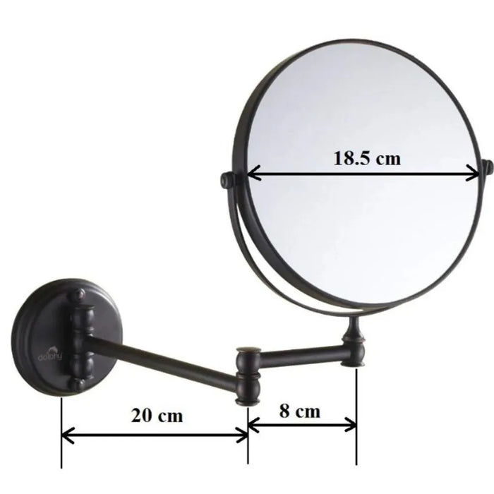 Ami Matte Black Shaving Mirror with 1x and 5x Magnification
