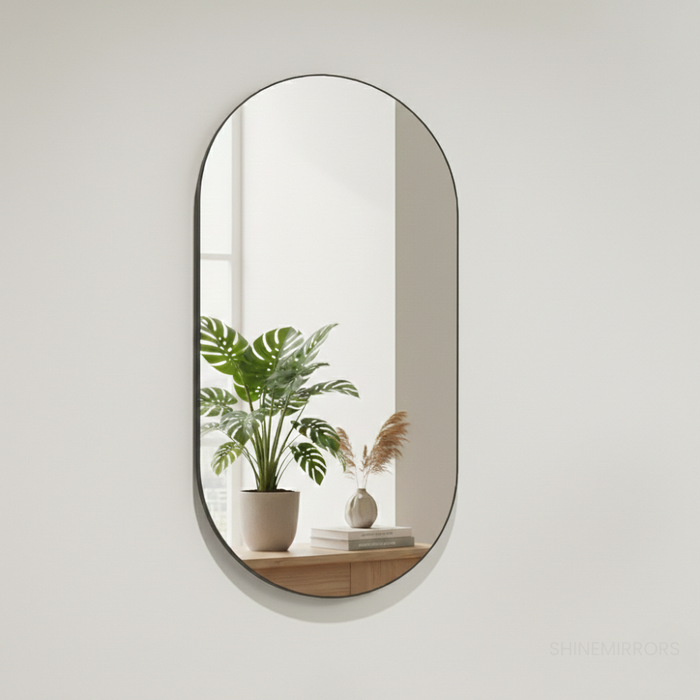 Anilo Oval Black Framed Wall Mirror