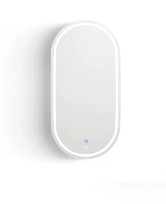 Antonella Matte White LED Frontlit Mirrored Bathroom Shaving Cabinet