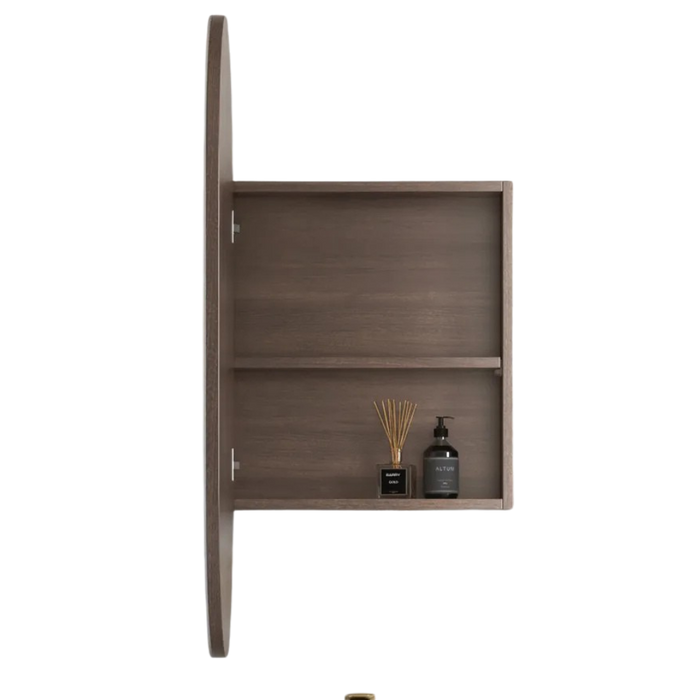 Antonella Sable Walnut Mirrored Bathroom Shaving Cabinet