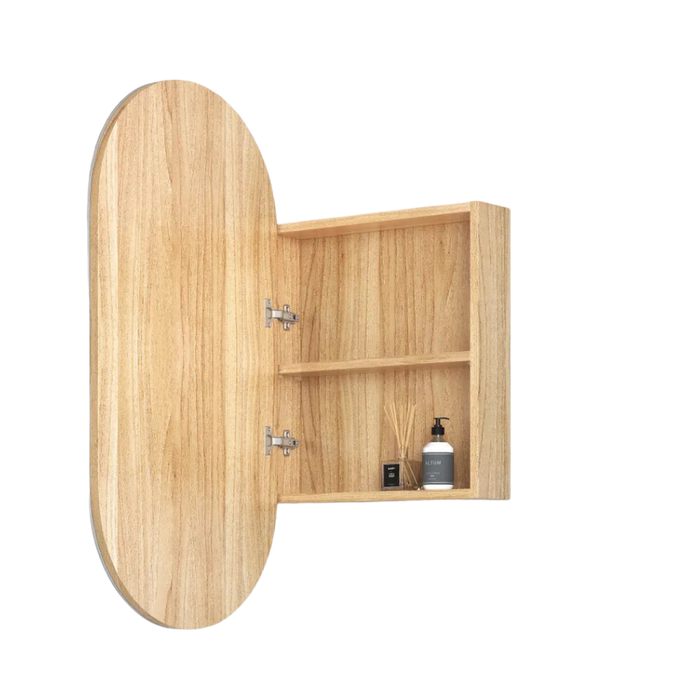 Antonella Woodland Oak LED Frontlit Mirrored Bathroom Shaving Cabinet