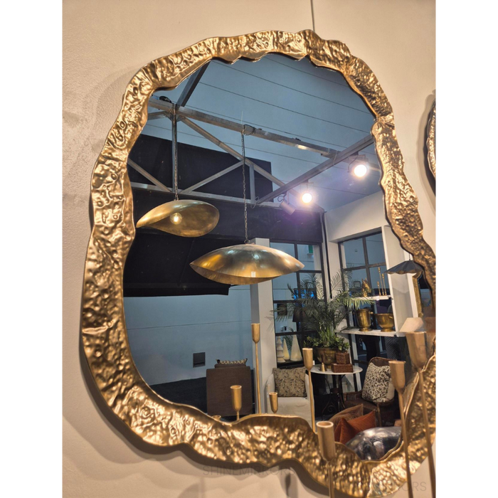 Arcus Sculpted Brass Wall Mirror