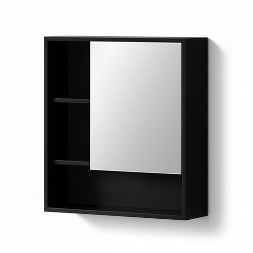 Argus Black Wall-Mounted Bathroom Mirror Cabinet