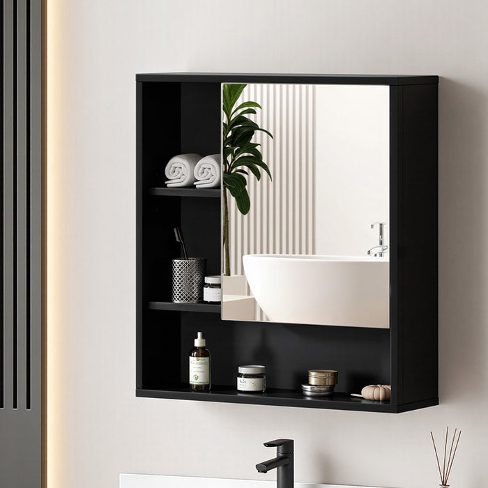 Argus Black Wall-Mounted Bathroom Mirror Cabinet