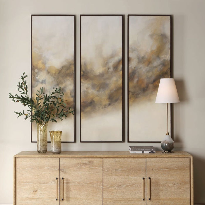 Uttermost Smoke Break Hand Painted Canvases, Set of 3