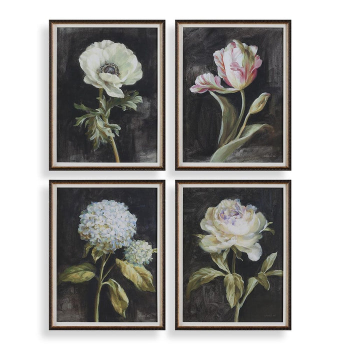 Uttermost Florals on Black Framed Prints, Set of 4