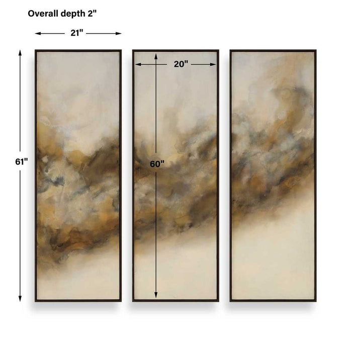 Uttermost Smoke Break Hand Painted Canvases, Set of 3