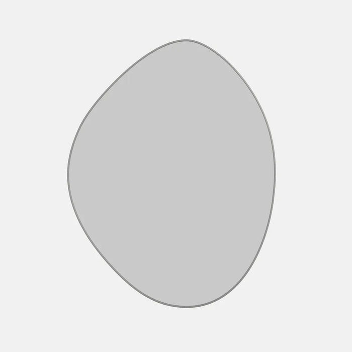 Asher Pebble Shape Brushed Nickel Wall Mirror