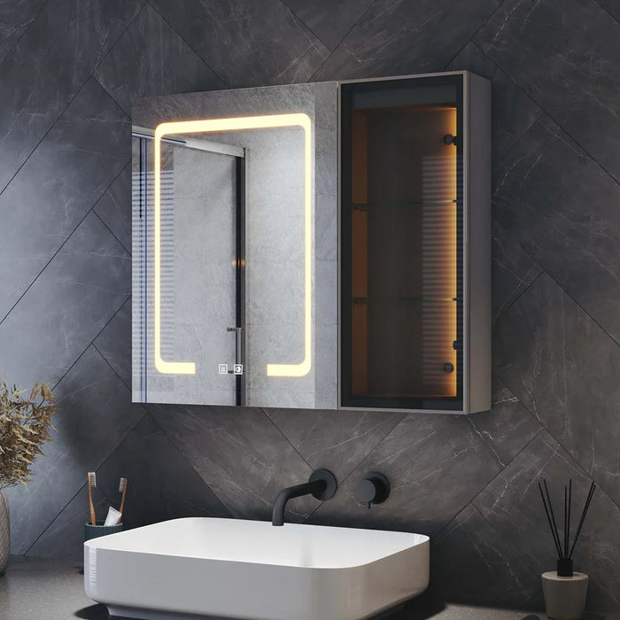 Aubri LED Bathroom Cabinet Mirror 2-Door