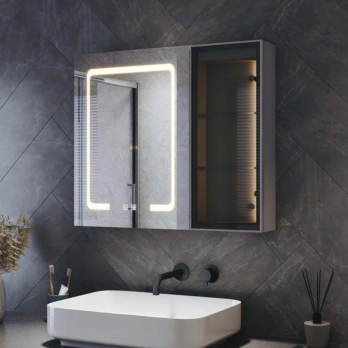 Aubri LED Bathroom Cabinet Mirror 2-Door