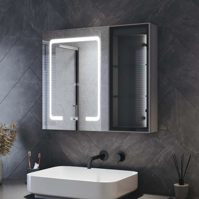 Aubri LED Bathroom Cabinet Mirror 2-Door