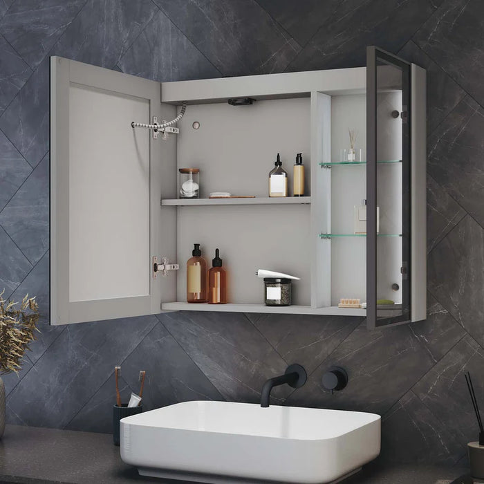 Aubri LED Bathroom Cabinet Mirror 2-Door
