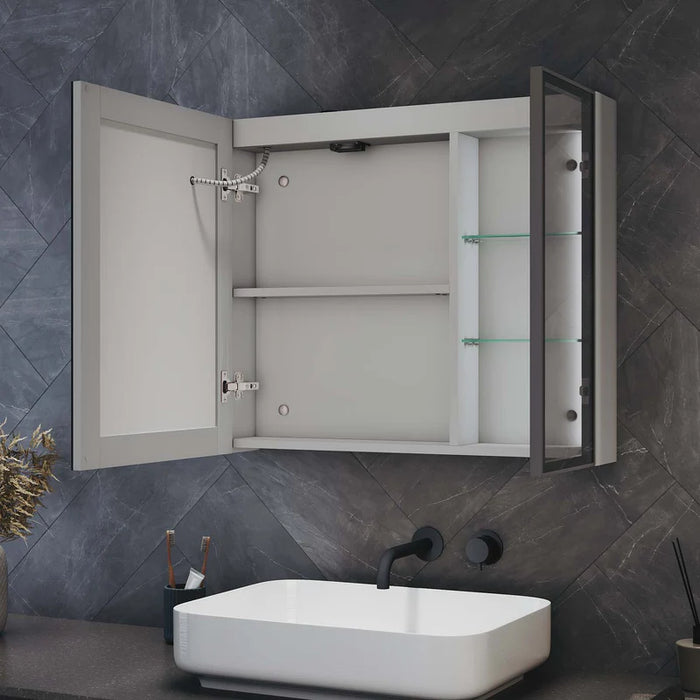 Aubri LED Bathroom Cabinet Mirror 2-Door