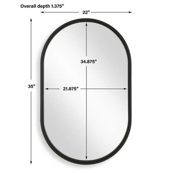 Mattia Pill-shaped Black Wall Mirror