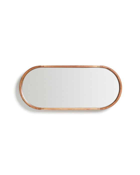 Bardo Pill Shaped Wood Wall Mirror