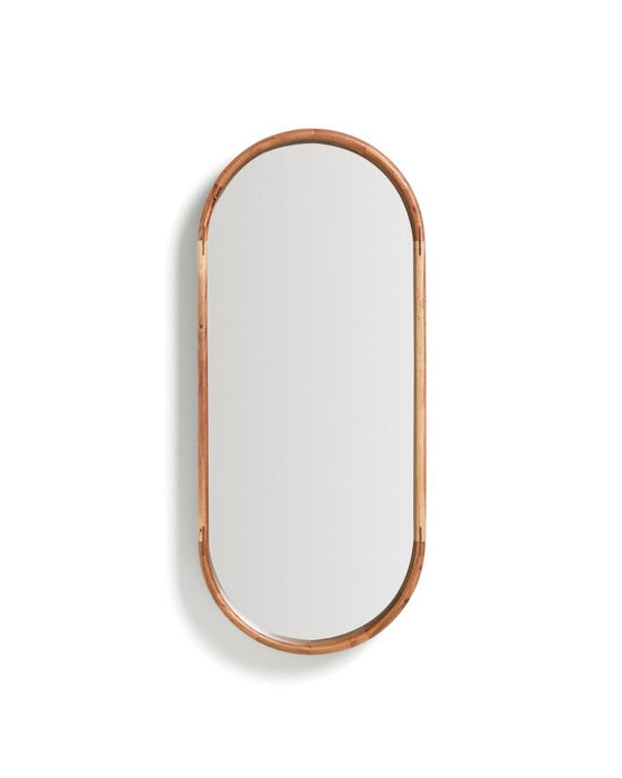 Bardo Pill Shaped Wood Wall Mirror