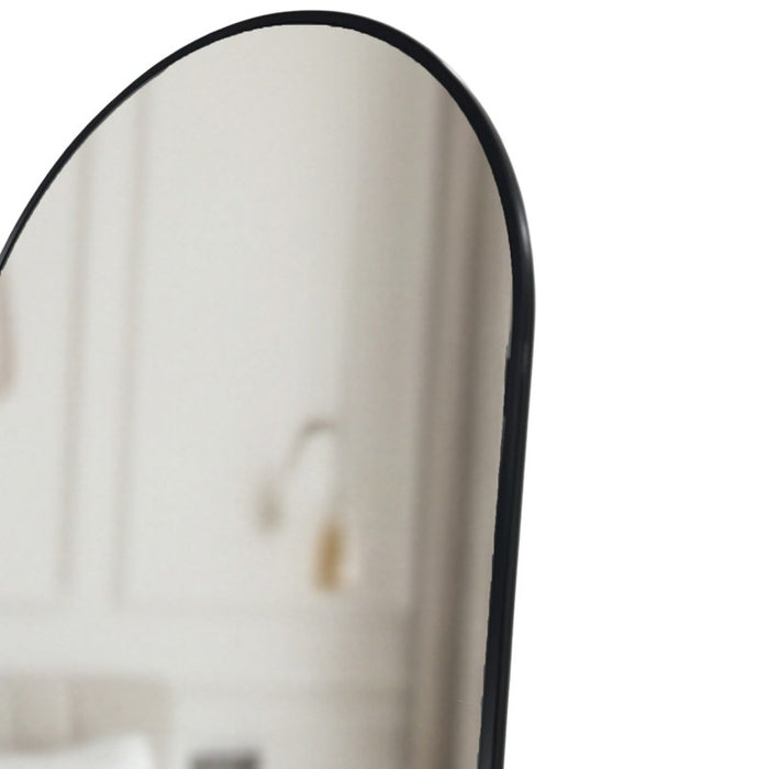 Nickly Black Arched Floor Standing Mirror