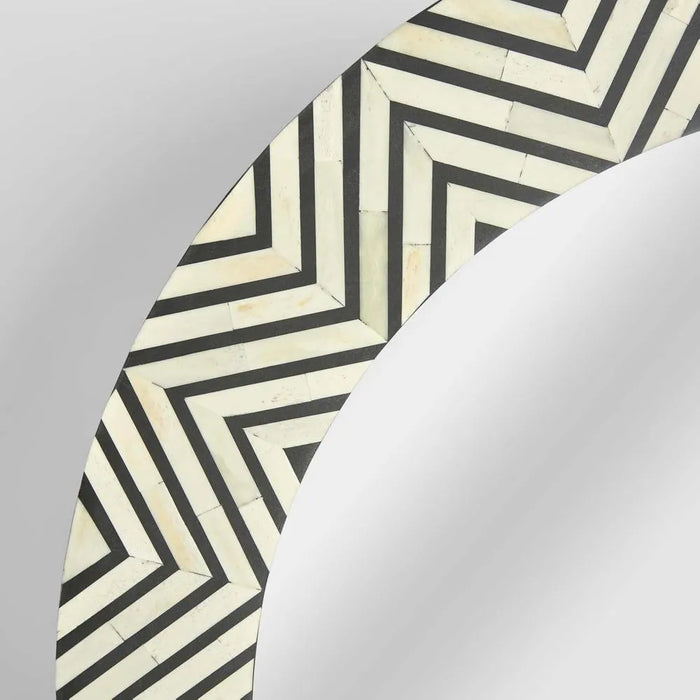 Arkin Black & White Bone Inlay Wall Mirror