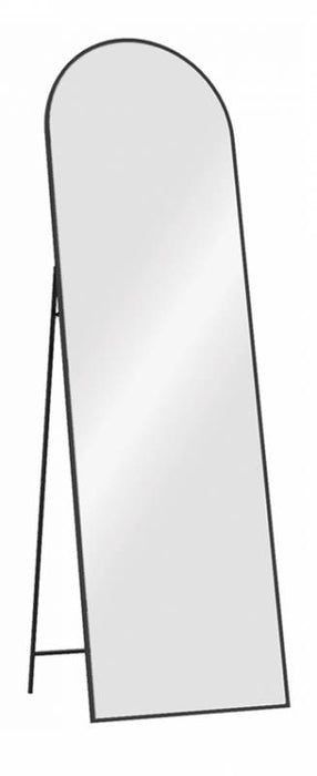 Nickly Black Arched Floor Standing Mirror